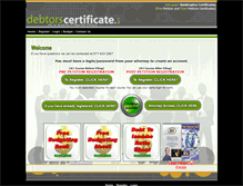 Tablet Screenshot of debtorscertificate.com